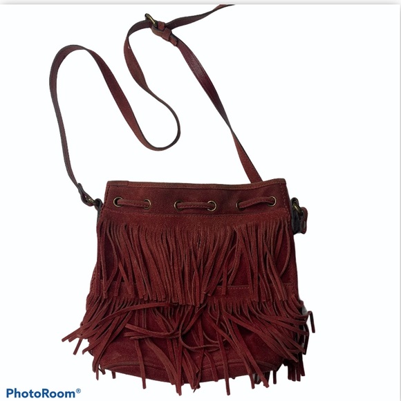 Patricia Nash Handbags - Patricia Nash Bronte Crossbody Fringe Bag Burgundy